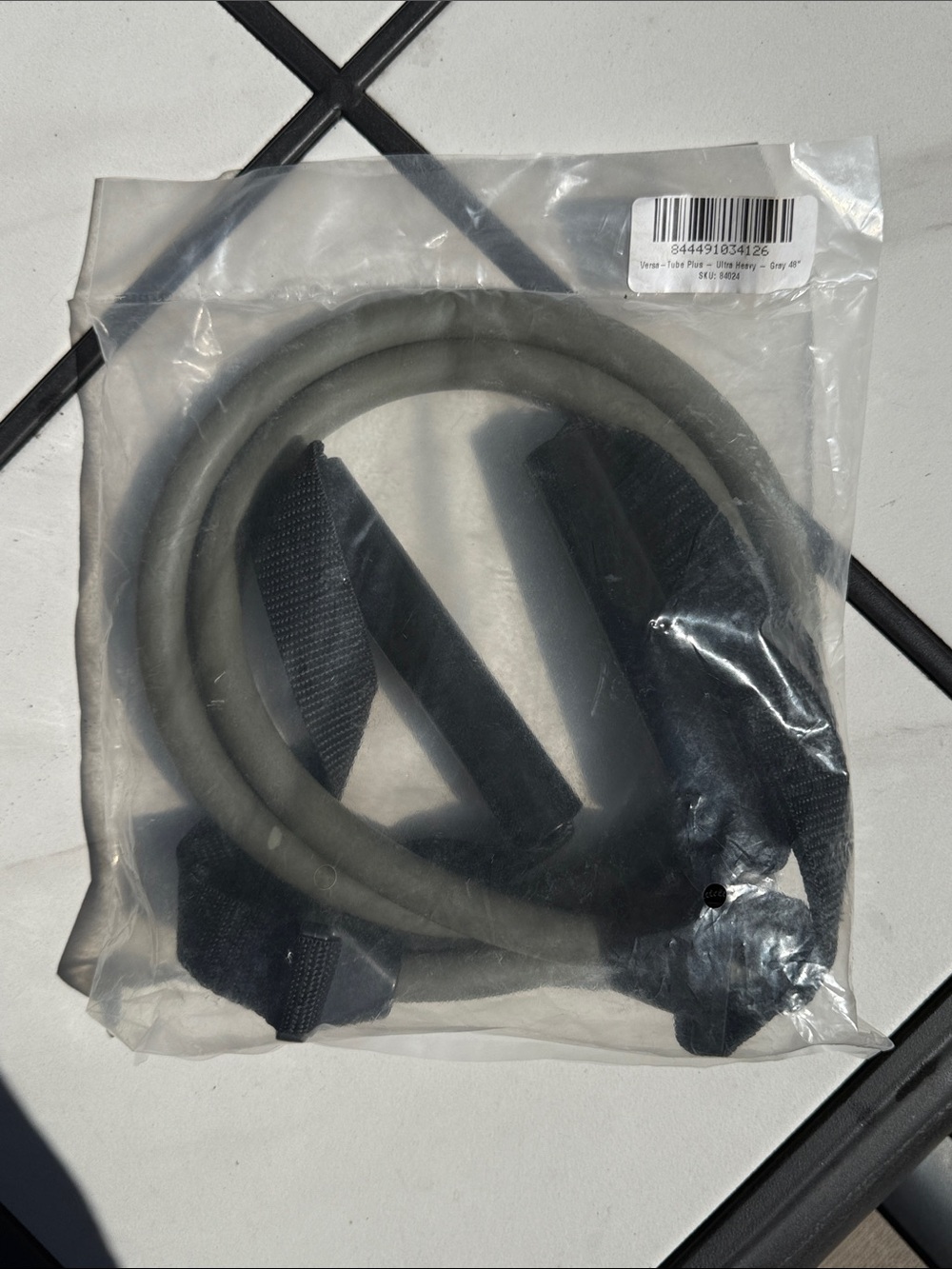 Resistance Band Exercise Tube with Handles - Ultra Heavy - Gray NWT